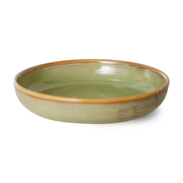 HKliving Chef ceramics tiefer Teller Keramik-Bowl gruen 
