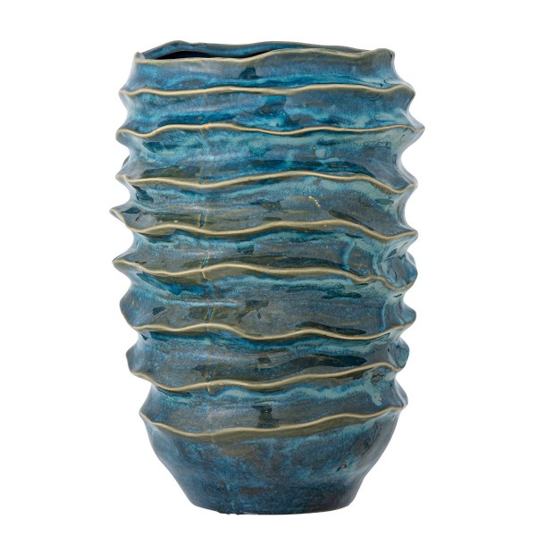Bloomingville Vase Arturo blau Steingut 27,5 cm
