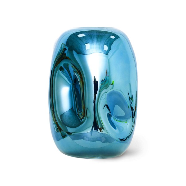 HKliving Vase Chrome Blau 21,5 cm