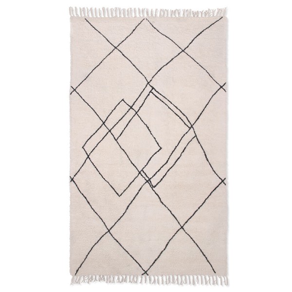 HK Living Teppich zigzag Muster schwarz creme 150x240 cm