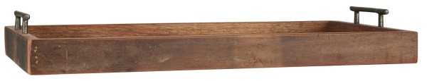 IB Laursen Holz-Tablett 60x35 cm mit Metall-Griffen UNIKA