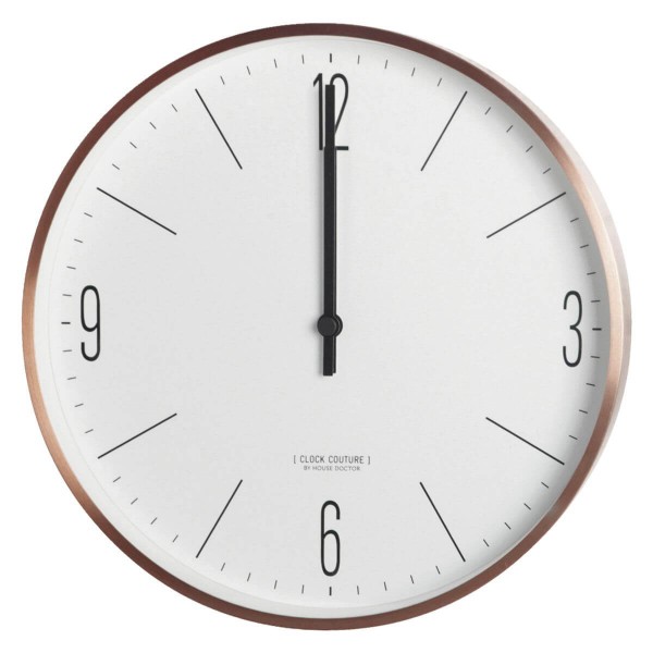 House Doctor Wanduhr "Clock Couture" Metall weiß gold Ø 30 cm