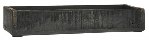 Ib Laursen Holzkiste mit Metallbeschlag UNIKA 35 cm schwarz