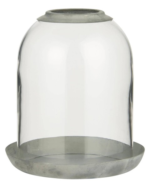 IB Laursen Glasglocke Metallschale mit Loch oben Ø 14 cm