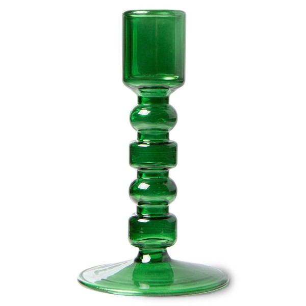 HK Living Kerzenständer "Emeralds" Glas dunkelgrün 13 cm