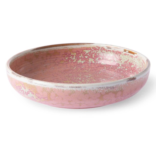 HK Living tiefer Teller Keramik rustikal pink Ø 19,3 cm