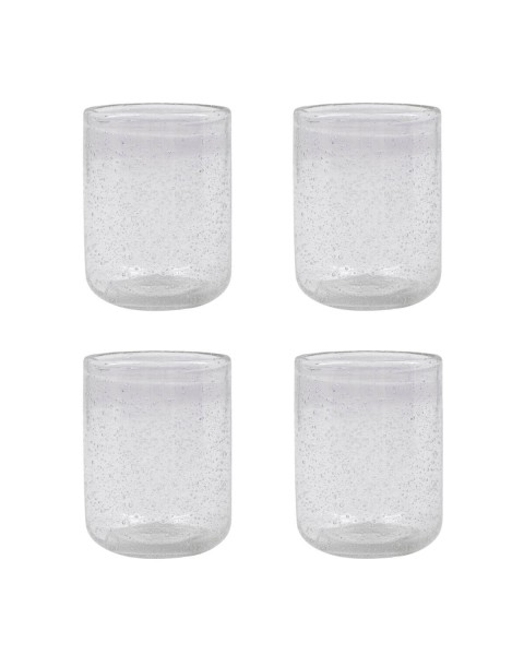 House Doctor Trinkglas 4er-Set Rich klar dickes Glas mit Luftblasen