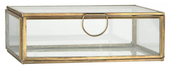 IB Laursen Glasbox mit Deckel Messing 13,8x18,5 cm