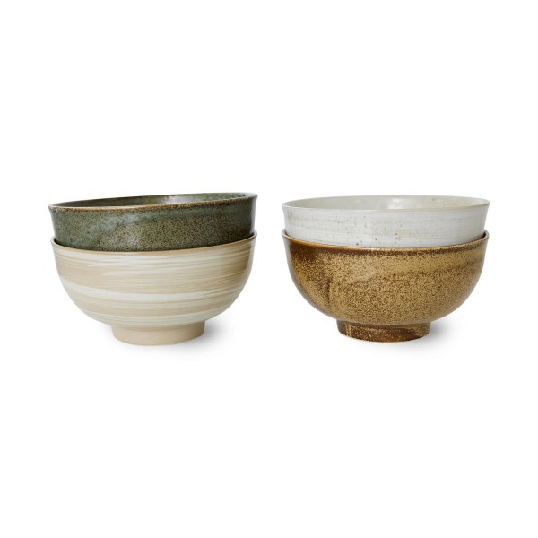 HKliving Kyoto Ceramics Japanische Noodle Bowls 4er Set